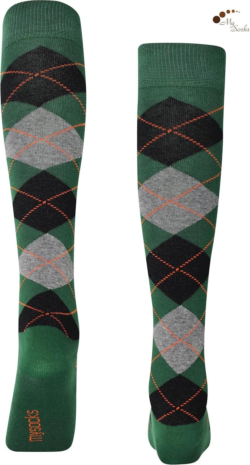 Stylish Mysocks Unisex Knee High Socks Argyle