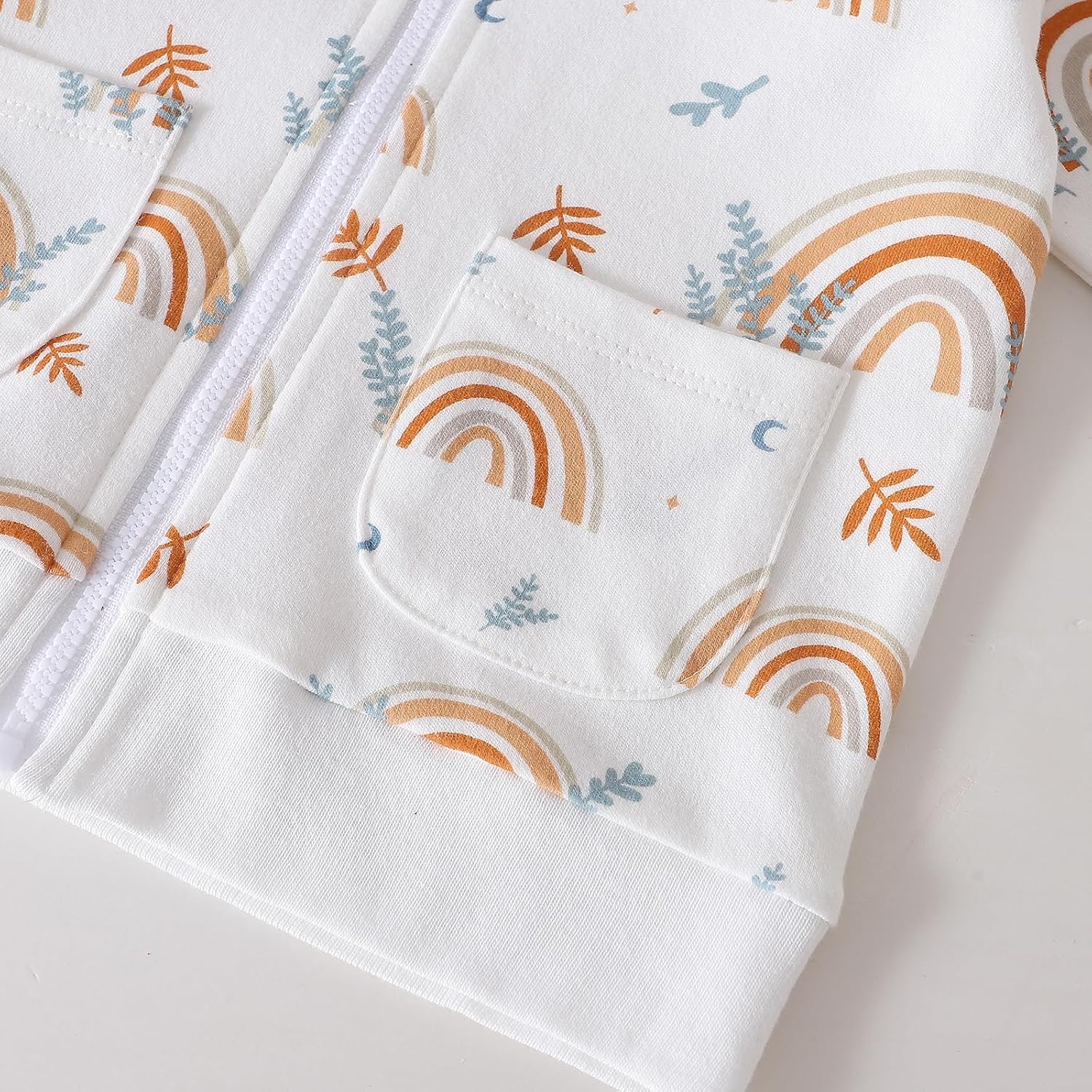 ROMPERINBOX Baby Hoodie for Boy Girl - 0-24 Months Rainbow Print