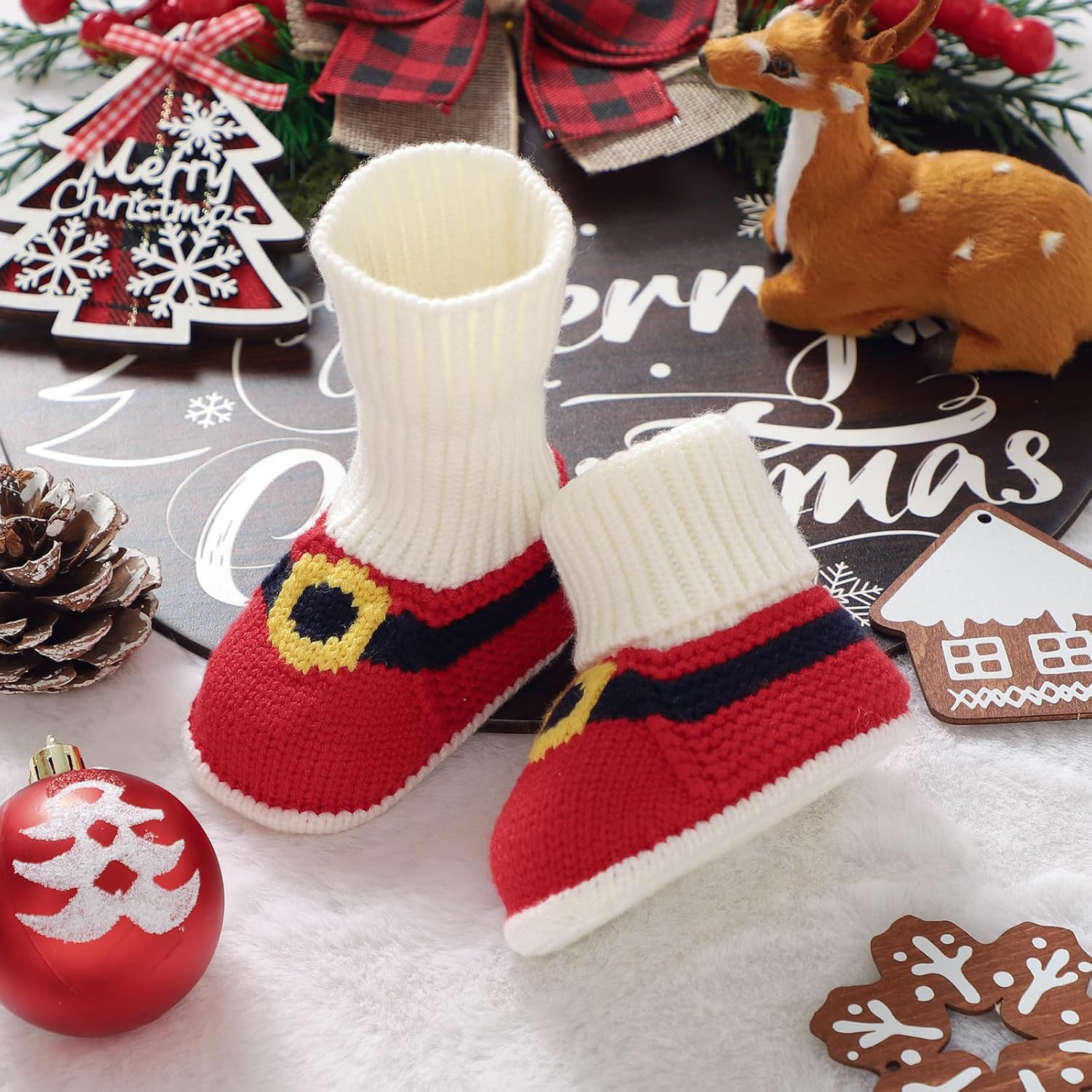 Adorable Christmas Booties for Babies