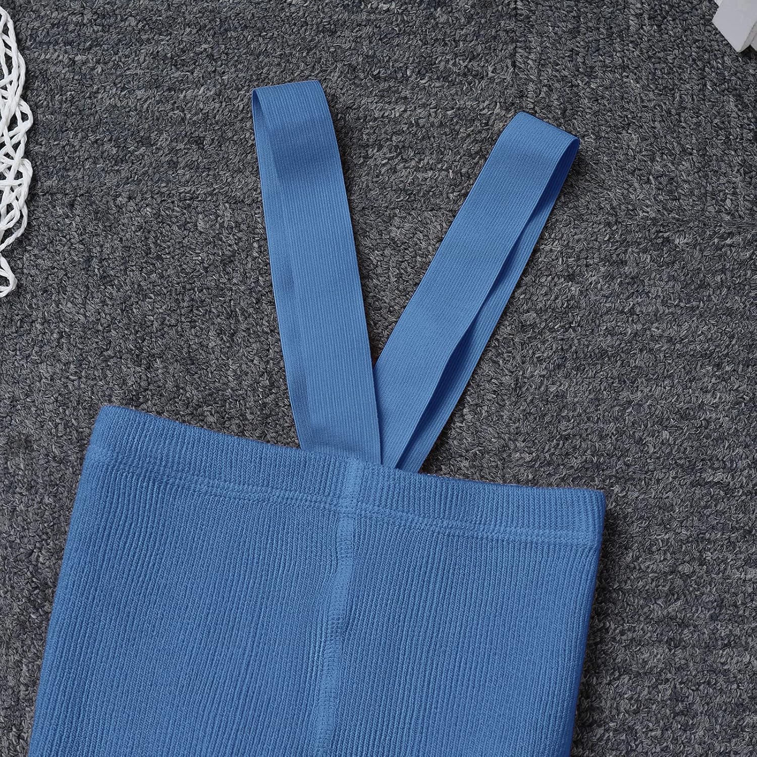 IDOPIP Infant Baby Ribbed Leggings with Suspender Pants Unisex