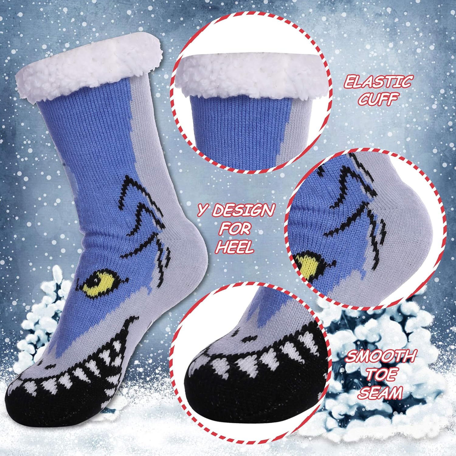DYW Men Thermal Fuzzy Slipper Socks