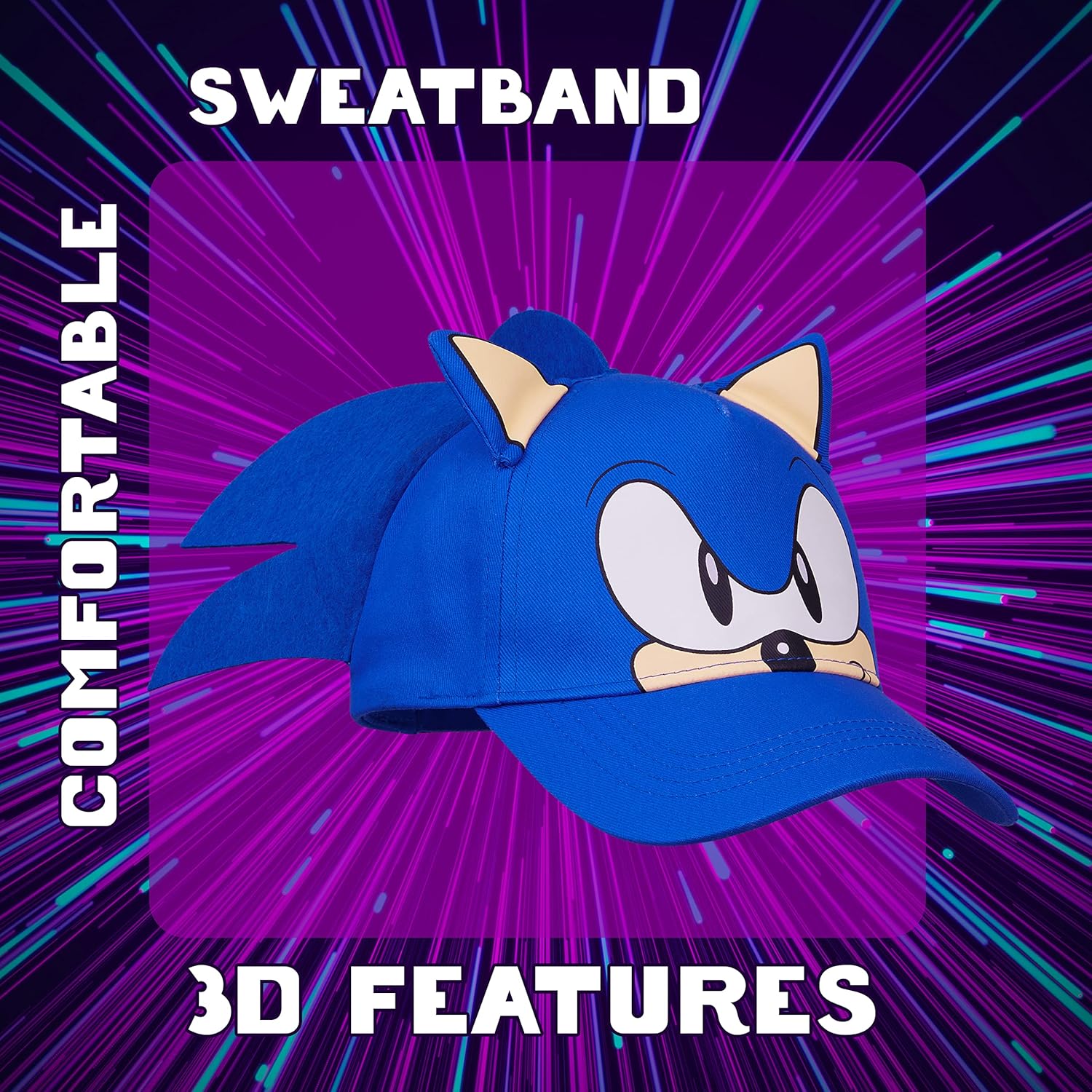 Sonic The Hedgehog 3D Baseball Cap for Boys