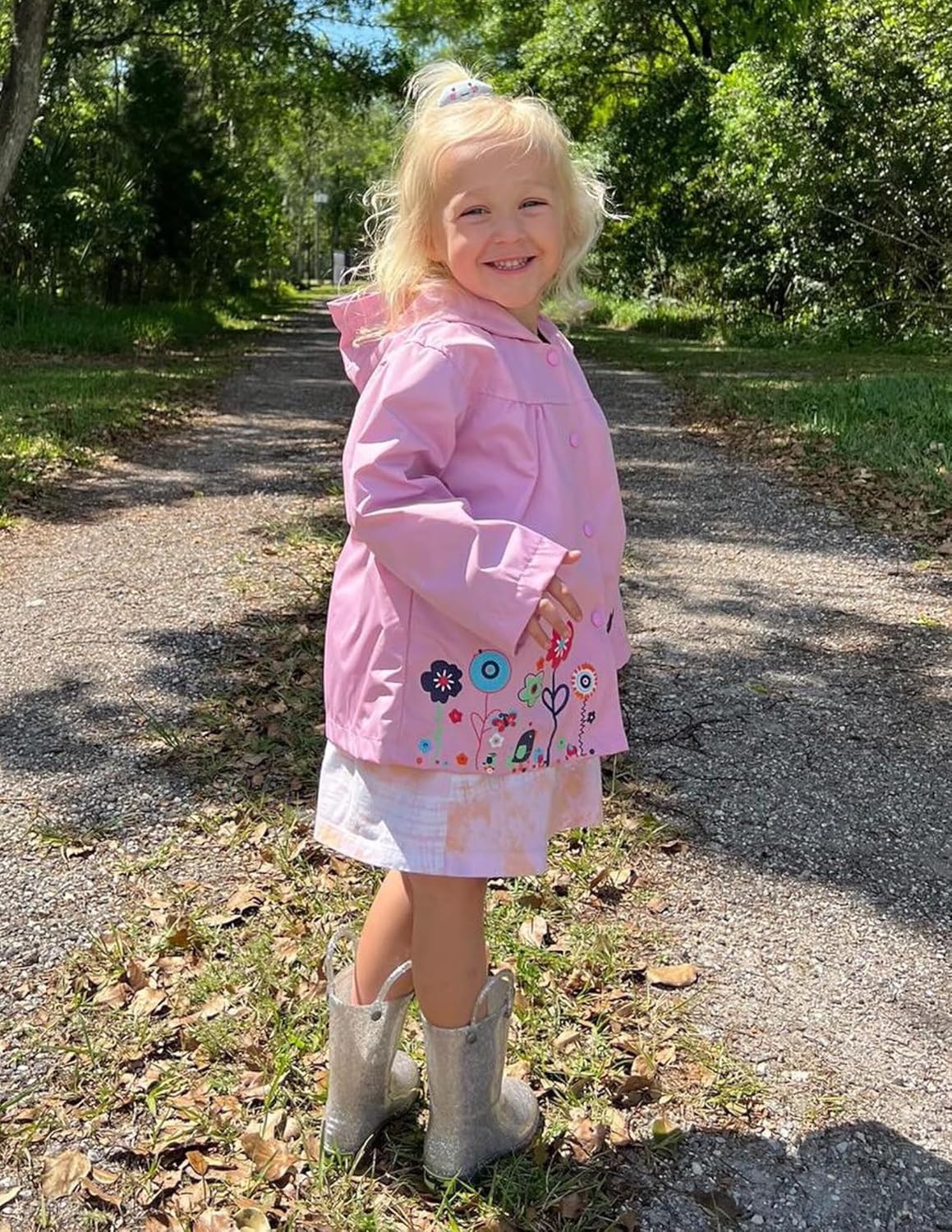 Perfect for Kids Pink Hoodie raincoat for Boys and Girls