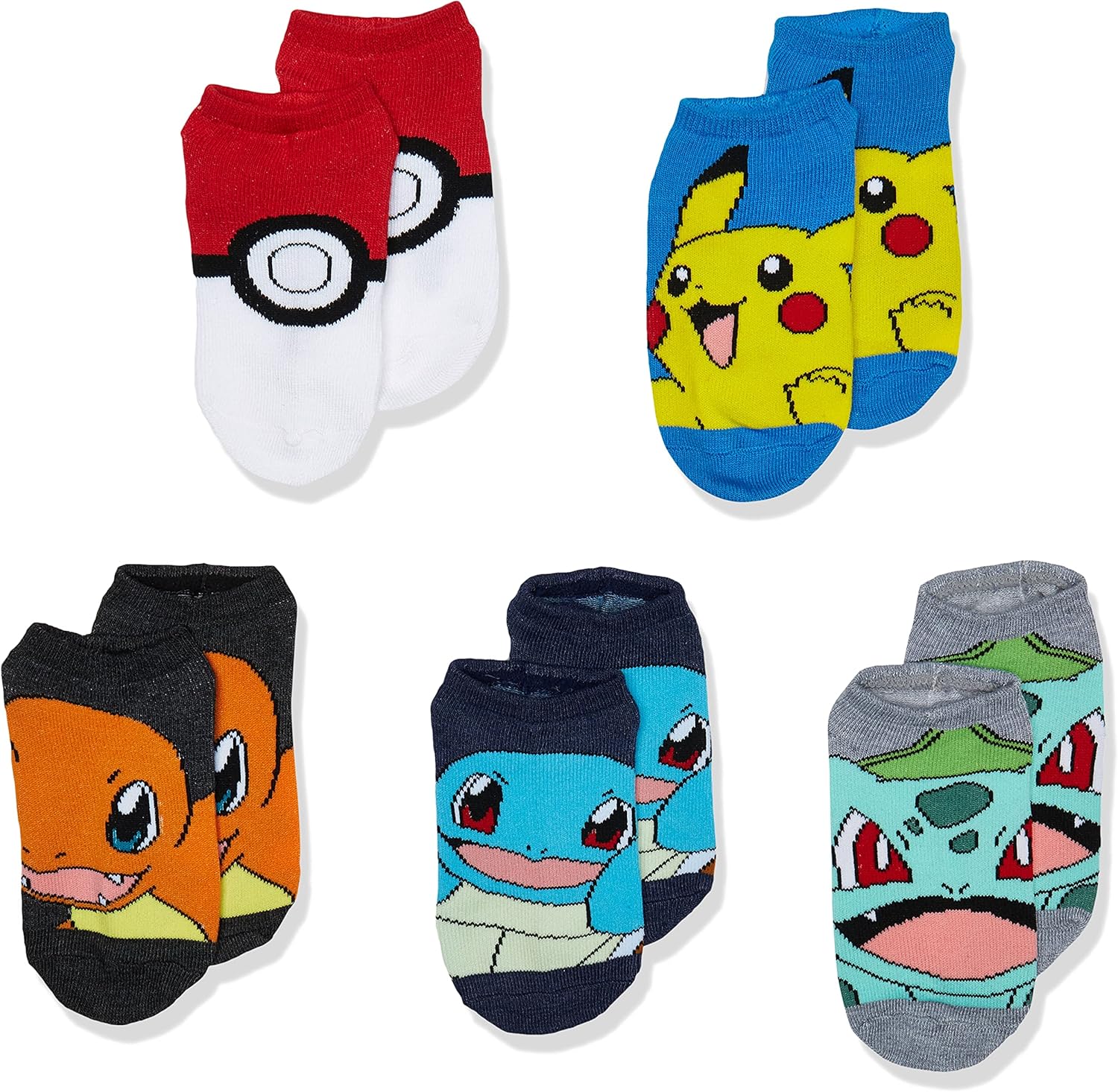 Pokemon Boys 5 Pack No Show Socks 1