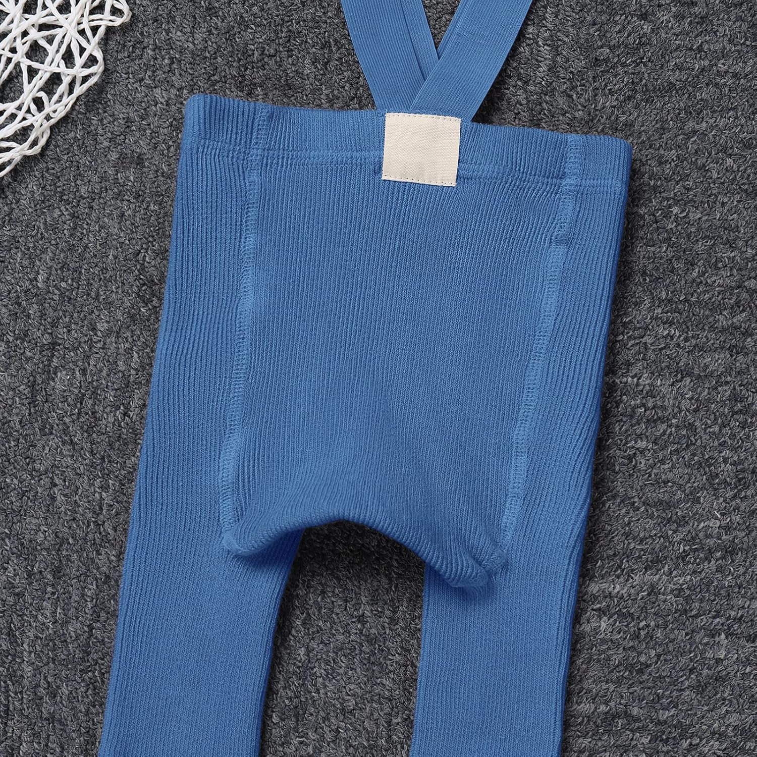 IDOPIP Infant Baby Ribbed Leggings with Suspender Pants Unisex