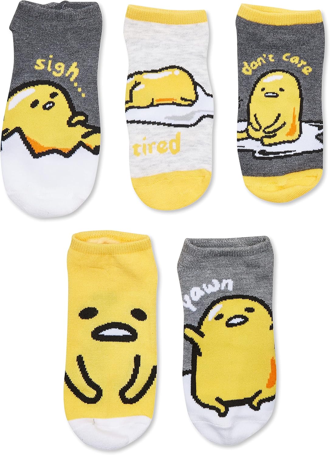 Gudetama Womens 5-Pack No-Show Adorable Socks