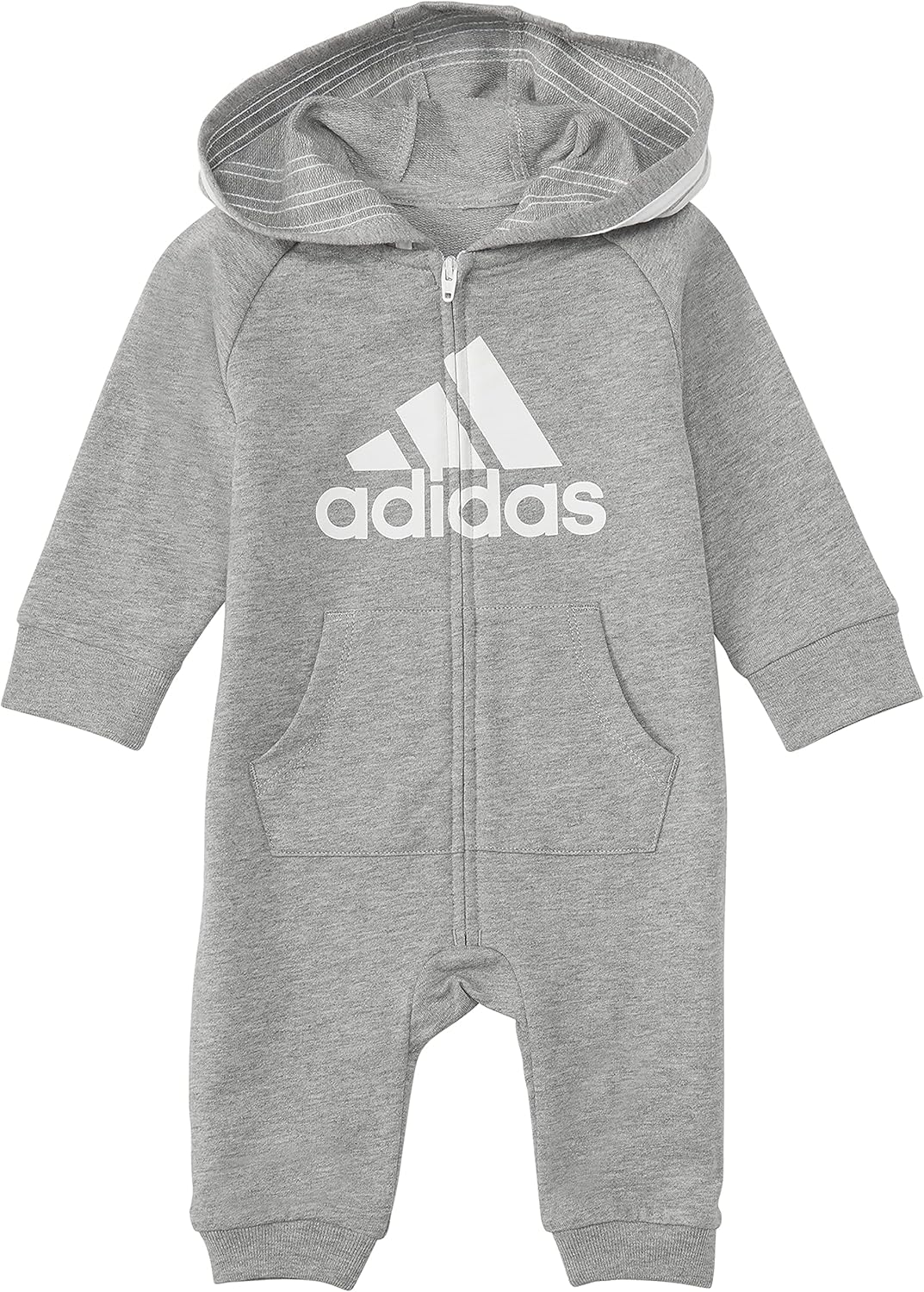Adidas Baby boys Long Sleeve Zip Front Hooded Coverall