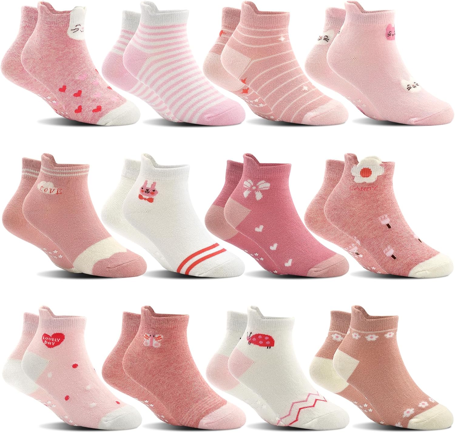 SkiBeaut Non-Slip Ankle Socks for Toddlers