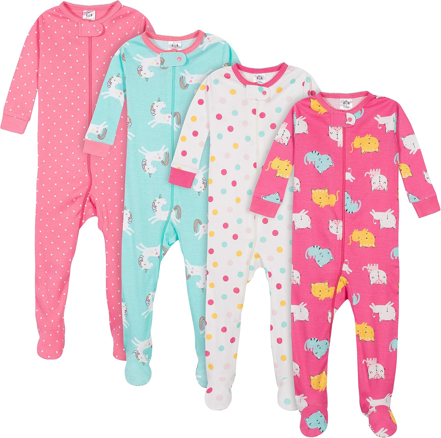 Gerber Baby Girls 4-Pack Pajamas