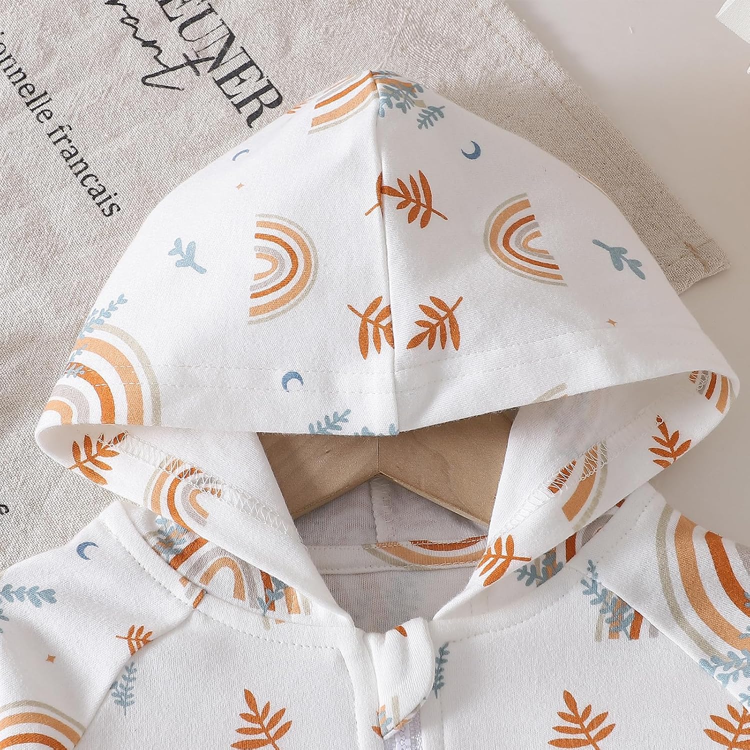 ROMPERINBOX Baby Hoodie for Boy Girl - 0-24 Months Rainbow Print