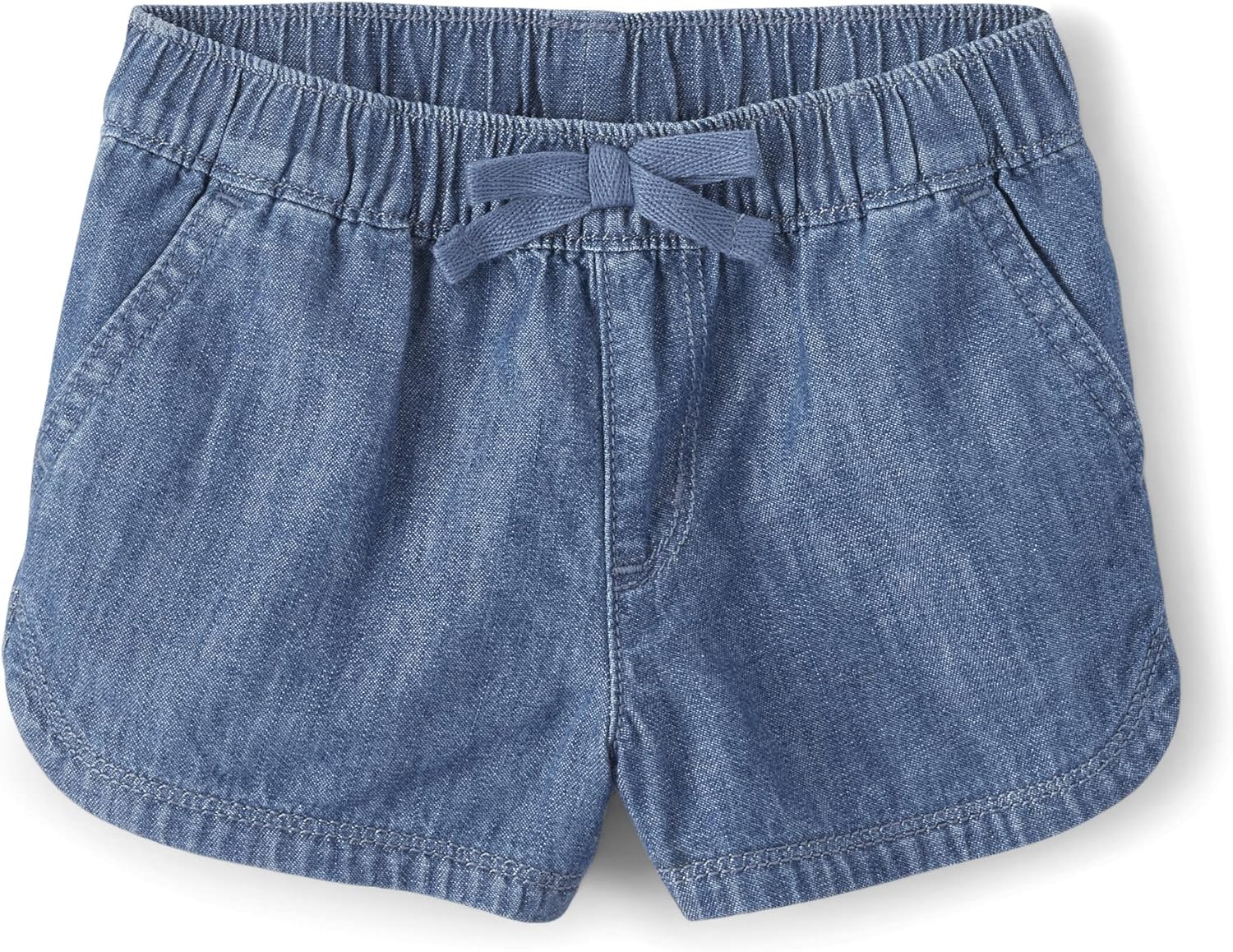 CUTE BABY GIRLS CHAMBRAY SHORTS - DURABLE AND COMFY FOR PLAYTIME