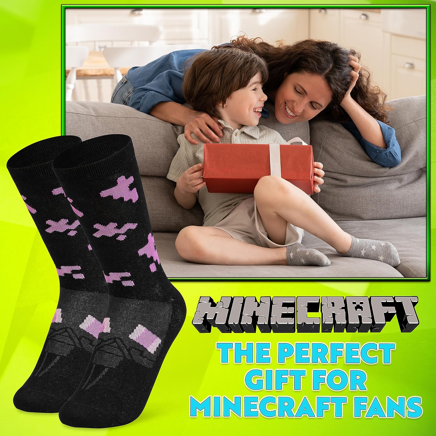 Minecraft Boys Crew Socks - Pack of 3 or 5