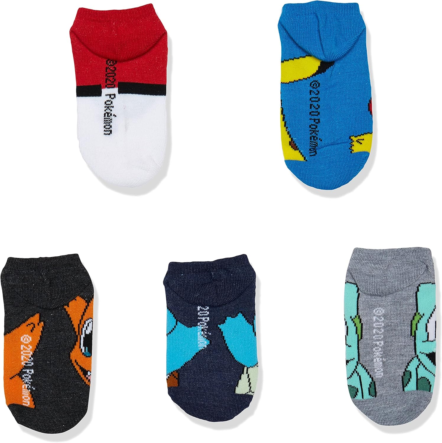 Pokemon Boys 5 Pack No Show Socks 1